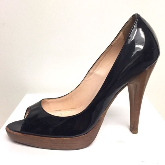 Browns id Patent Peep Toe Pumps Platform Heels 7 - Picture 3 of 9